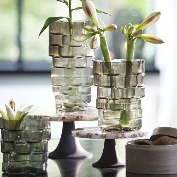 Light en Living Vaas Ø17x17 cm DOURO smoke glas