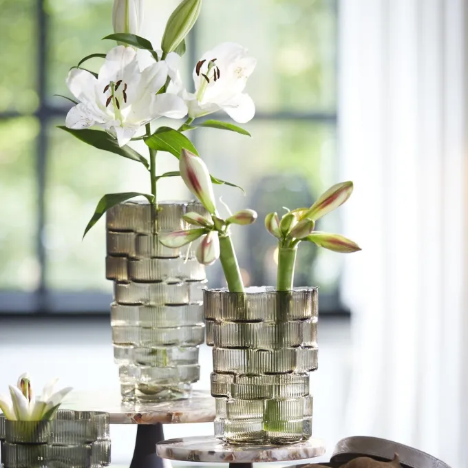 Light en Living Vaas Ø17x22 cm DOURO smoke glas