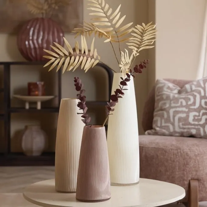 Light en Living Vaas Ø15x29,5 cm FARENZO glas oud roze