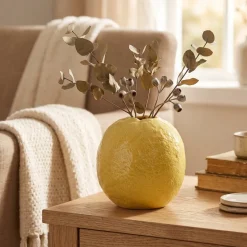Light en Living Vaas Ø21,5x22 cm LEMON keramiek geel van Light & Living