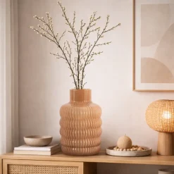 Light en Living Vaas Ø13,5x20,5 cm LUNETTE glas caramel