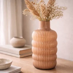 Light en Living Vaas Ø15,5x30 cm LUNETTE glas caramel