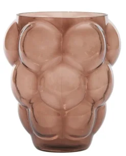 Light en Living Vaas Ø22x25 cm OWL glas donker bruin