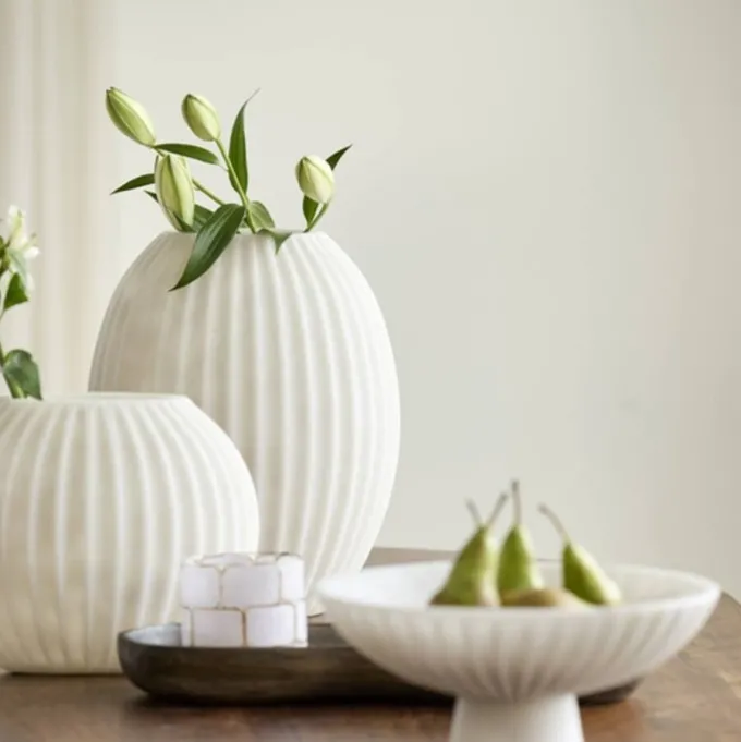Light en Living Vaas 30x19,5x36 cm MIRALLI creme