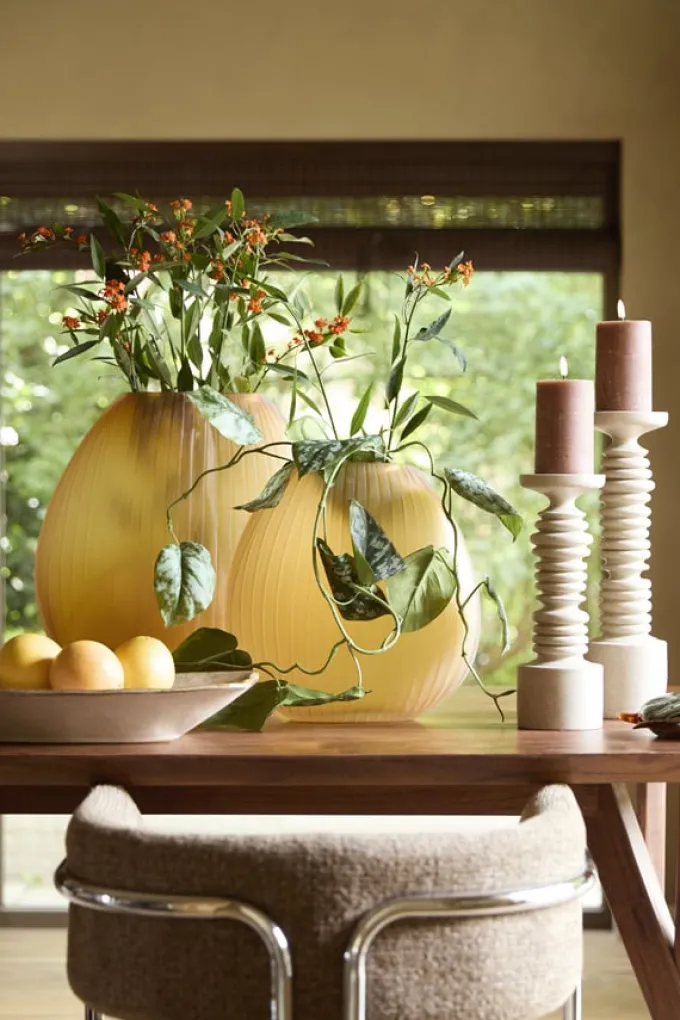 Light en Living Vaas 43x16x43 cm SANTINO glas mat amber