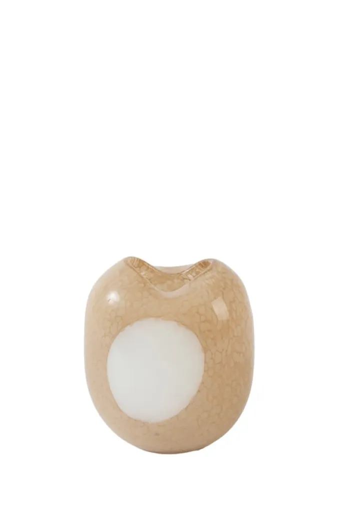 Light en Living Vaas 19,5x14x21,5 cm SYLMA glas beige+crème
