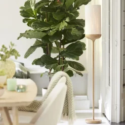 Light en Living Vloerlamp Ø23x159 cm DANIA hout print naturel+touw crème