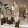 Light en Living Vloerlamp Ø23x159 cm DANIA hout print d bruin+touw crème