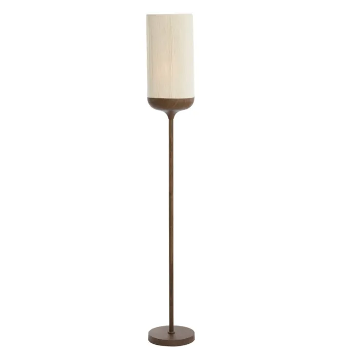Light en Living Vloerlamp Ø23x159 cm DANIA hout print d bruin+touw crème