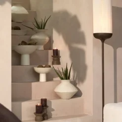 Light en Living Vloerlamp Ø23x159 cm DANIA hout print d bruin+touw crème