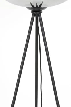 Light en Living Vloerlamp Ø42x146 cm MAYSON mat zwart met smoke glas