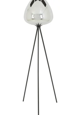 Light en Living Vloerlamp Ø42x146 cm MAYSON mat zwart met smoke glas
