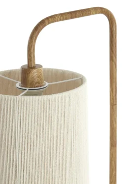 Light en Living Vloerlamp 33,5x28x155 cm DONIO hout print naturel+touw crème