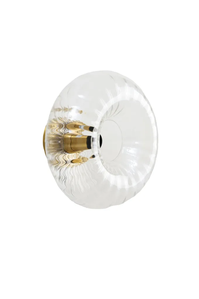 Light en Living Wandlamp Ø30 cm MASHA glas helder+goud