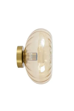 Light en Living Wandlamp Ø30 cm MASHA glas amber+goud