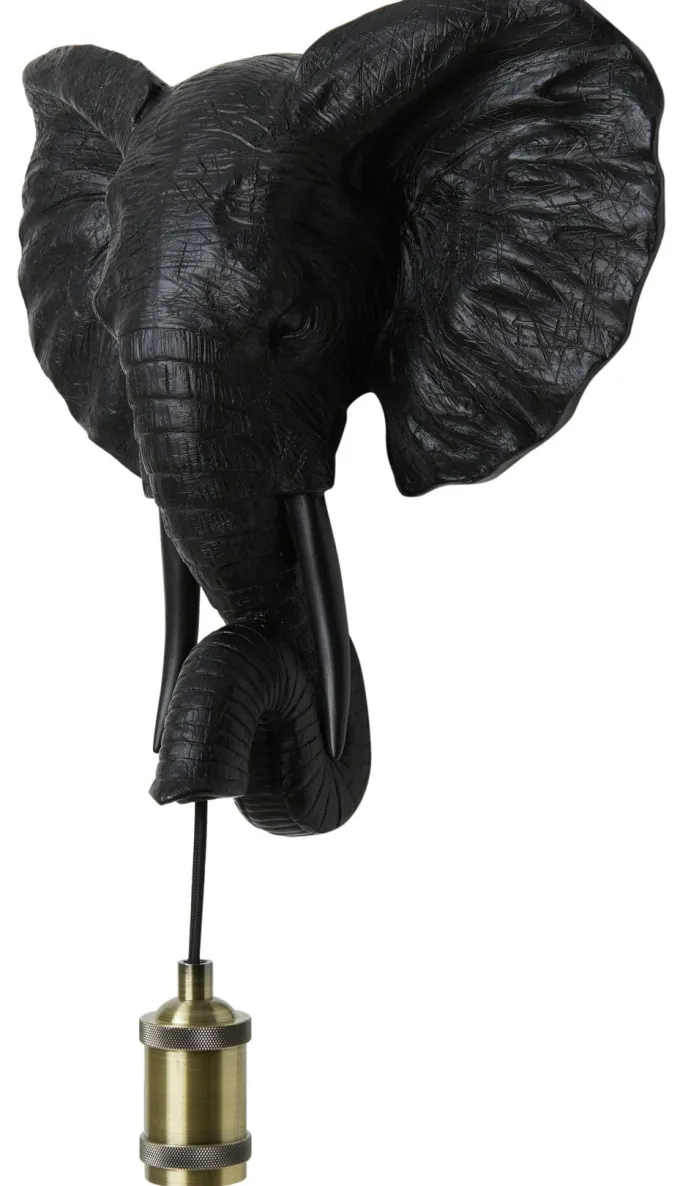 Light en Living Wandlamp ELEPHANT 35x13x36 cm mat zwart van Light & Living
