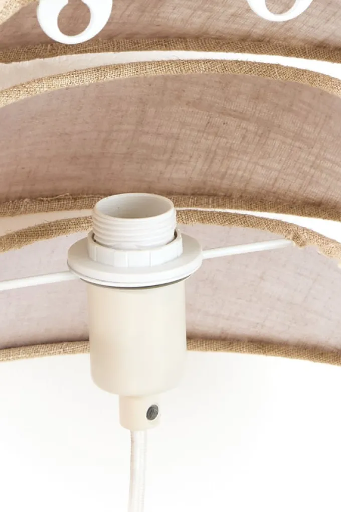 Light en Living Wandlamp E14 28x14x19 cm WARIDO linnen naturel