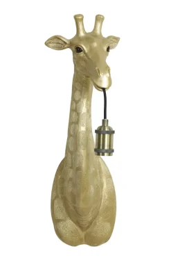 Light en Living Wandlamp Giraffe goud of zwart - Stoere Dierenlamp