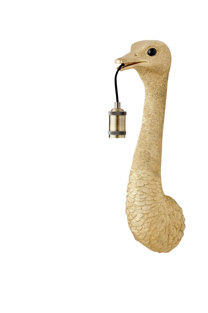 Light en Living Wandlamp Struisvogel van Light & Living - Goud of Zwart - 2 Maten