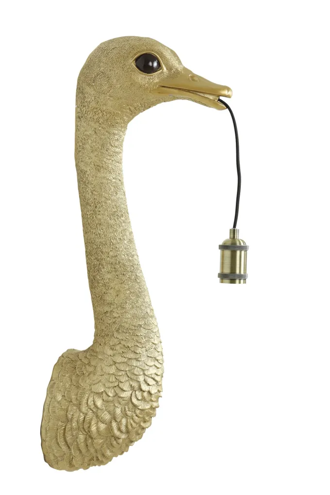 Light en Living Wandlamp Struisvogel van Light & Living - Goud of Zwart - 2 Maten