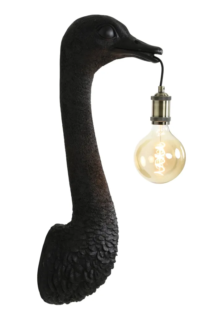Light en Living Wandlamp Struisvogel van Light & Living - Goud of Zwart - 2 Maten