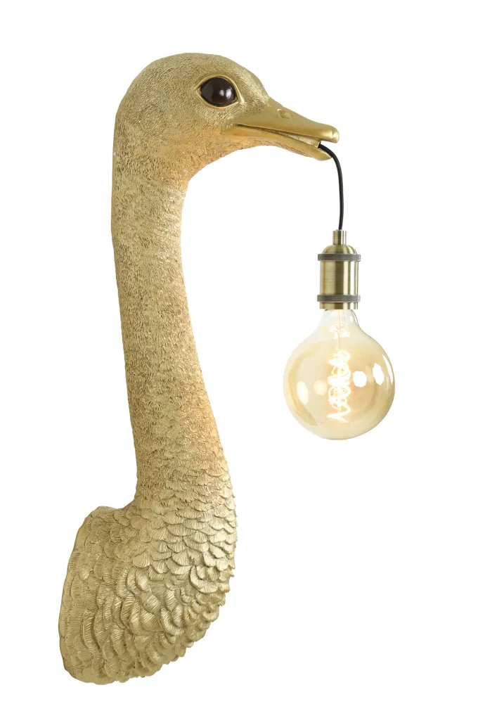 Light en Living Wandlamp Struisvogel van Light & Living - Goud of Zwart - 2 Maten