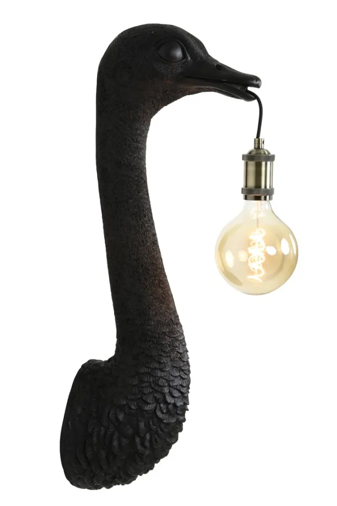 Light en Living Wandlamp Struisvogel van Light & Living - Goud of Zwart - 2 Maten