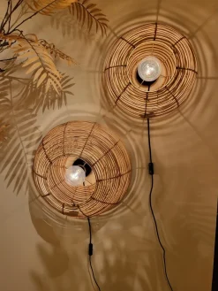 Light en Living Wandlamp Ø40x15 cm MILAN rotan naturel