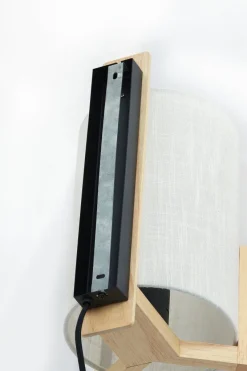 Light en Living Wandlamp 22X18X36 cm Litto naturel+Linnen wit