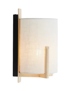 Light en Living Wandlamp 22X18X36 cm Litto naturel+Linnen wit