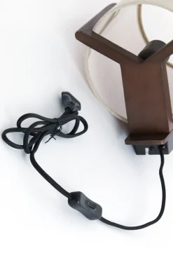 Light en Living Wandlamp 22X18X36 cm Litto donkerbruin+Linnen naturel