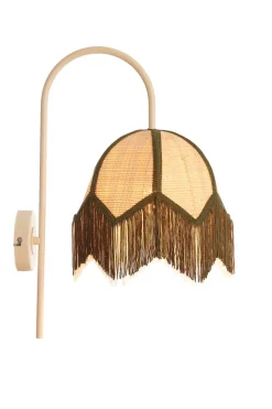 Light en Living Wandlamp 33x25x47 cm SULINA raffia naturel+groen