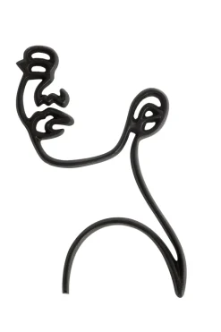 Light en Living Wandornament FACE mat zwart - Verkrijgbaar in 2 maten