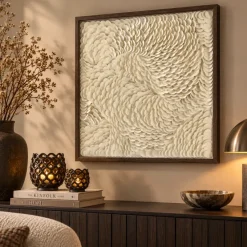 Light en Living Wandornament 80x4x80 cm XELHU crème+donker bruin