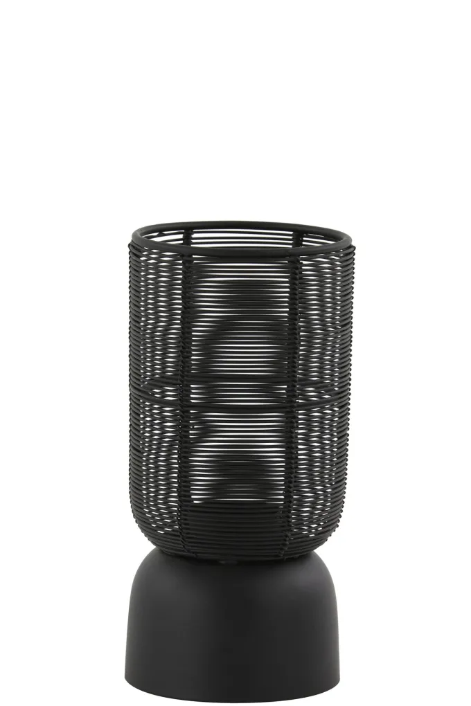 Light en Living Windlicht Lezuza mat zwart - Ø10x21 cm