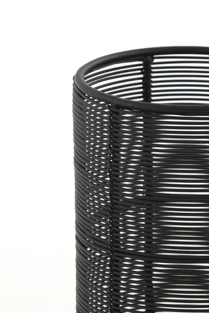 Light en Living Windlicht Lezuza mat zwart - Ø10x21 cm