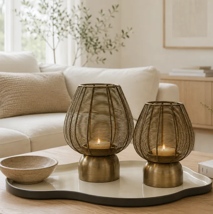 Light en Living Windlicht Suneko antiek brons - verkrijgbaar in 2 maten