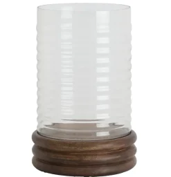 Light en Living Windlicht Ø23x34,5 cm MALDA mango hout bruin + glas