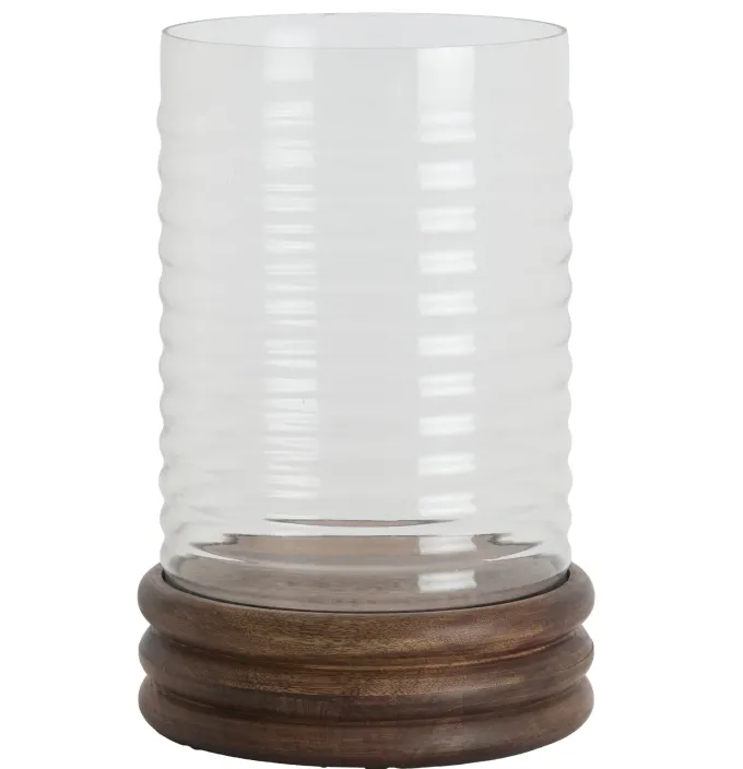 Light en Living Windlicht Ø23x34,5 cm MALDA mango hout bruin + glas