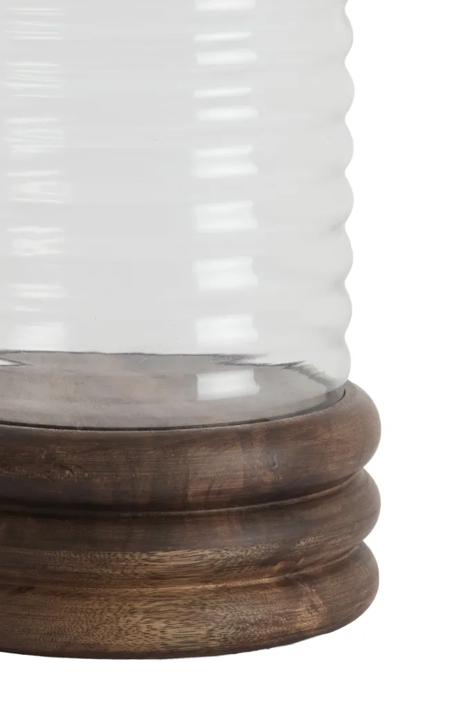 Light en Living Windlicht Ø23x34,5 cm MALDA mango hout bruin + glas