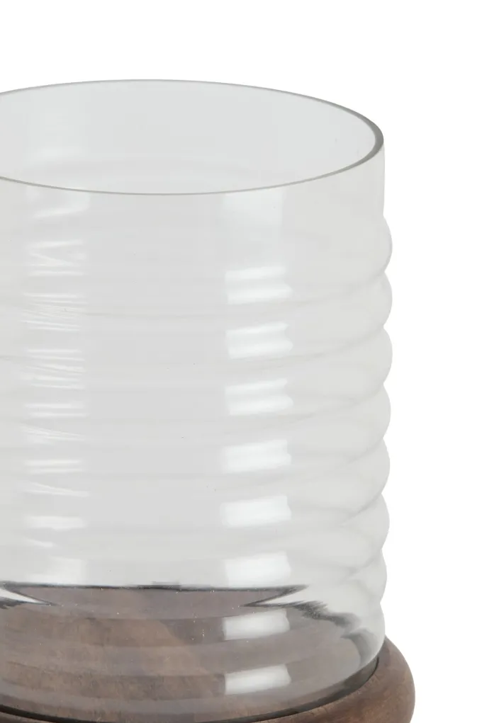 Light en Living Windlicht Ø23x34,5 cm MALDA mango hout bruin + glas