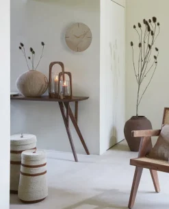 Light en Living Windlicht Ø21,5x35 cm ANOSY glas helder+hout naturel