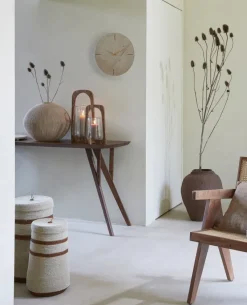 Light en Living Windlicht Ø26x48 cm ANOSY glas helder+hout naturel