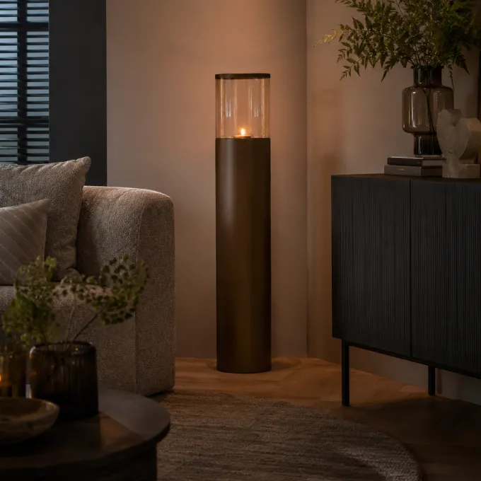 Light en Living Windlicht Ø25,5x107 cm YON mat bruin-brons