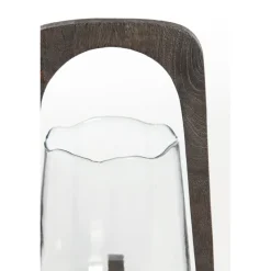 Light en Living Windlicht Ø21,5x35 cm ANOSY glas helder+hout mat d bruin