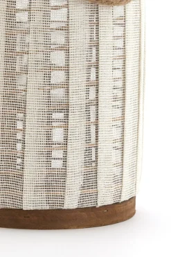 Light en Living Windlicht Ø21x35 cm YLINA linnen naturel+hout naturel