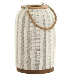 Light en Living Windlicht Ø21x35 cm YLINA linnen naturel+hout naturel