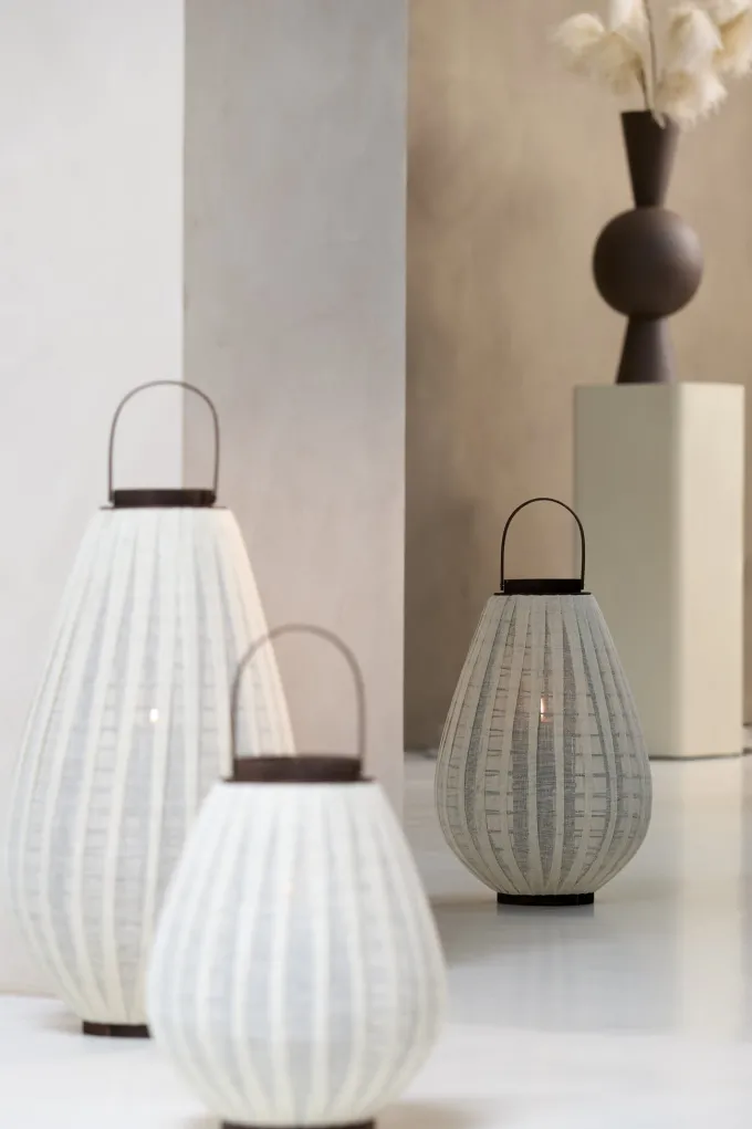 Light en Living Windlicht Ø38X70 cm DAZIO Linen Natural+donkerbruin hout