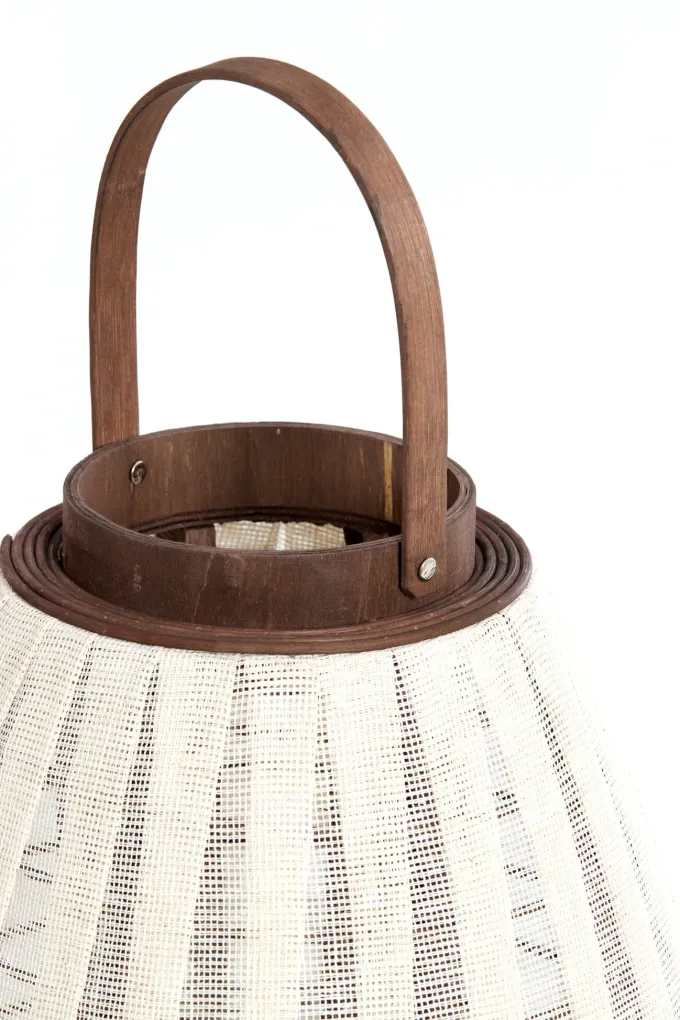 Light en Living Windlicht Ø38X70 cm DAZIO Linen Natural+donkerbruin hout
