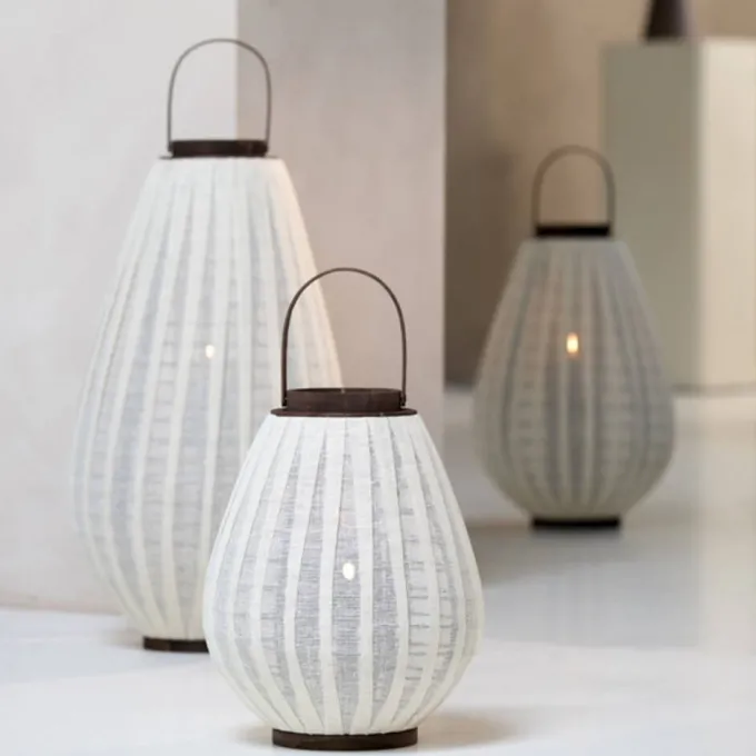 Light en Living Windlicht Ø38X70 cm DAZIO Linen Natural+donkerbruin hout